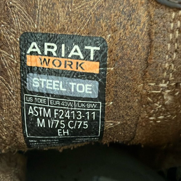 Ariat Brown Cowboy Western Boots Distressed Leather - Picture 2 of 7